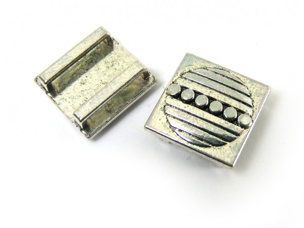 Quadrat, 18 mm, versilbert