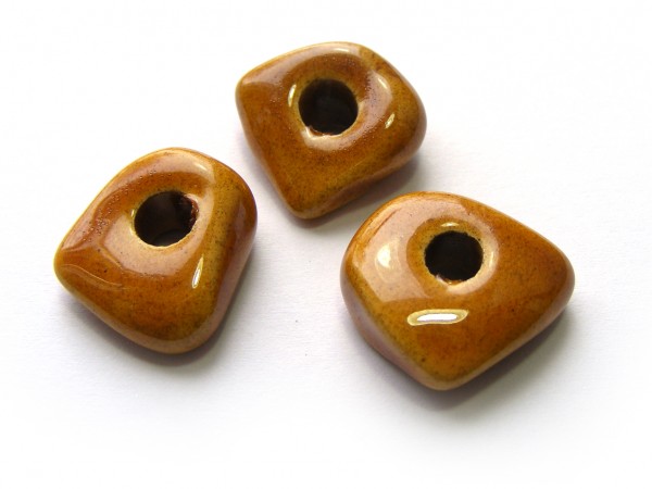 Keramik Nugget, 19 mm, honig