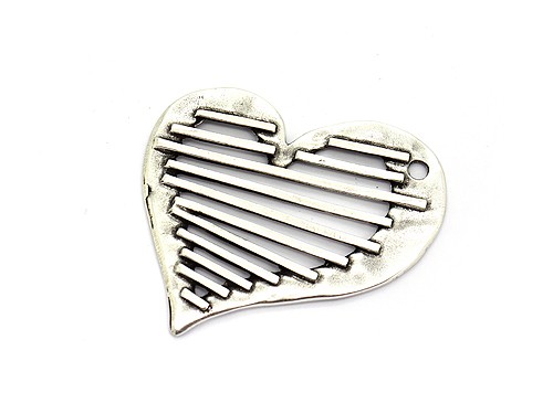 Anhänger Herz, 60 mm, versilbert