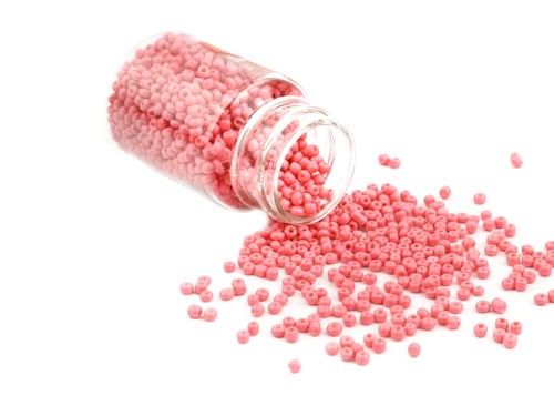 1 Dose Glas-Roccailles 30g, 2 mm, lachs