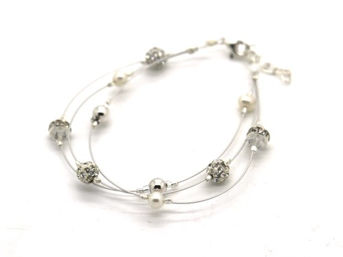 Armband Kristallglas 18 cm, transparent