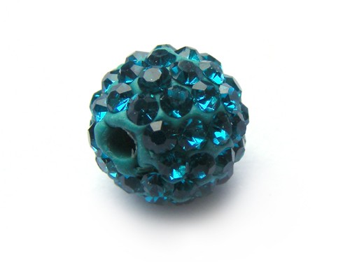 Shamballa Perle, 10 mm, petrol