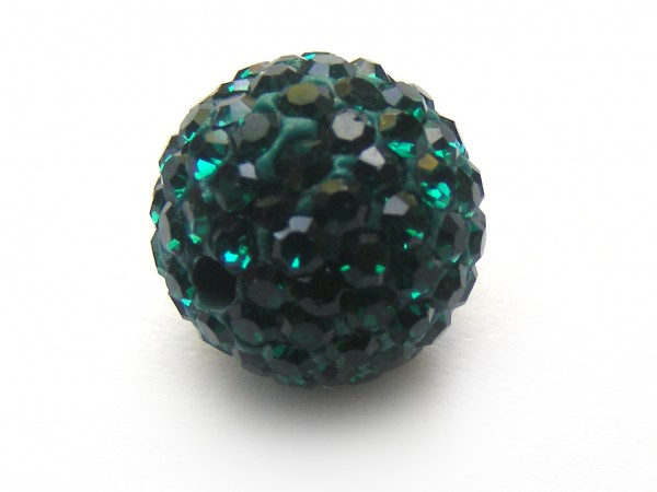 Shamballa Perle, 12 mm, dunkelgrün
