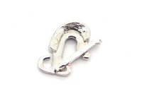 Anhängerbefestigung/Agraffe, 13 mm, rhodiniert Anhängerbefestigung/Agraffe, 13 mm, rhodiniert