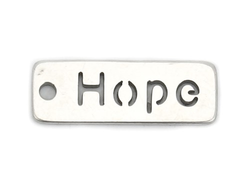 Anhänger/Charm "HOPE", 17 mm, Edelstahl