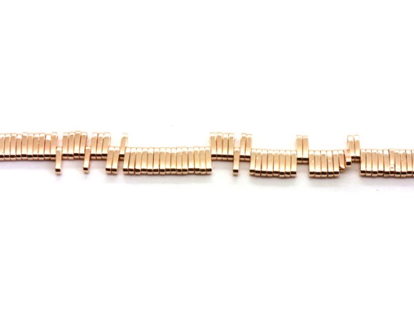 1 Strang Quarter-Tila-Perlen, Hämatit, 5x2 mm, roségold