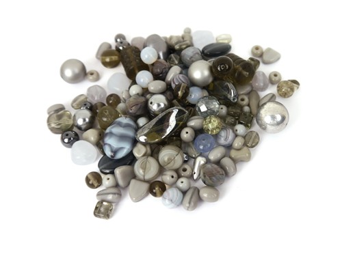 Perlenmischung, 100 g, grau