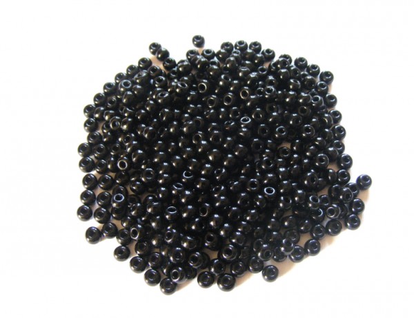 Roccailles, 4 mm, schwarz