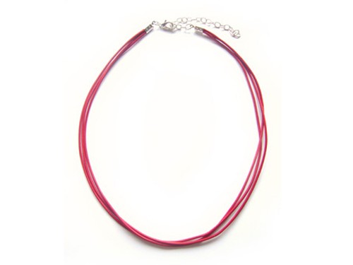 Lederkette dreireihig, 35 cm, rot