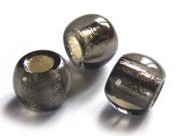 Perle mit Silbereinzug, anthrazit Perle mit Silbereinzug, anthrazit