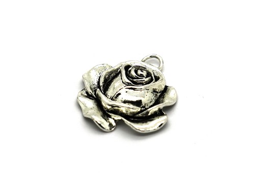 Anhänger Rose, 32 mm, geschwärzt