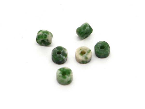 1 Strang Green-Spot-Jaspis, 4x2 mm, grün