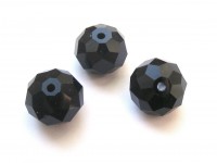 Glasschliffperle, 12 mm, schwarz Glasschliffperle, 12 mm, schwarz