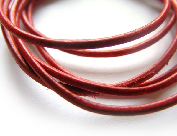 Ziegenleder, 1 Meter, 1,5 mm, rot