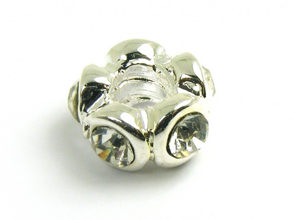 Strass Rondell, 15 mm, silber