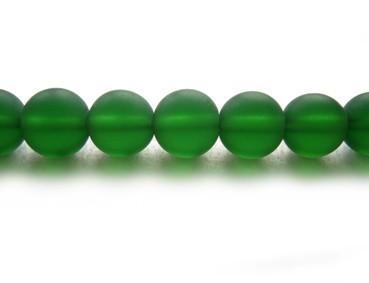 1 Strang Glasperlen, 12 mm, dunkelgrün