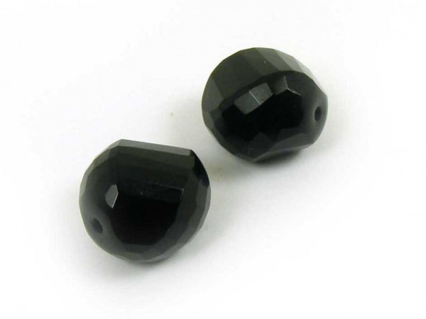 Kugel, 14 mm, schwarz, facettiert