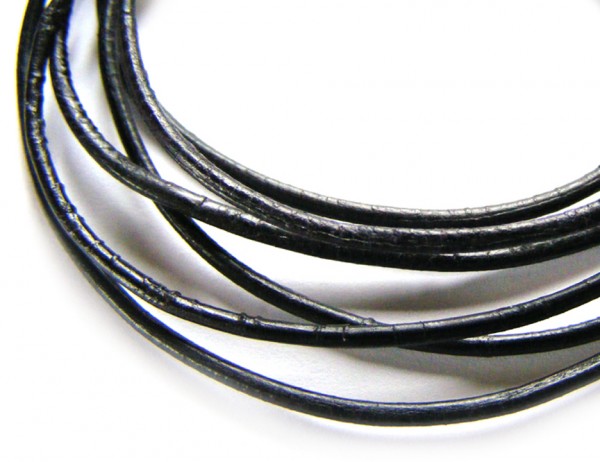 Ziegenleder, 1 Meter, 1,5 mm, schwarz