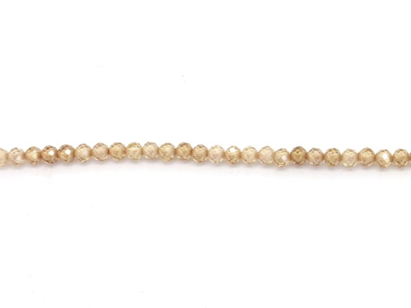 1 Strang facettierte Zirkonia, 3 mm, rund, champagner