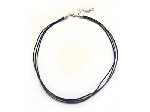 Lederkette dreireihig, 35 cm, schwarz
