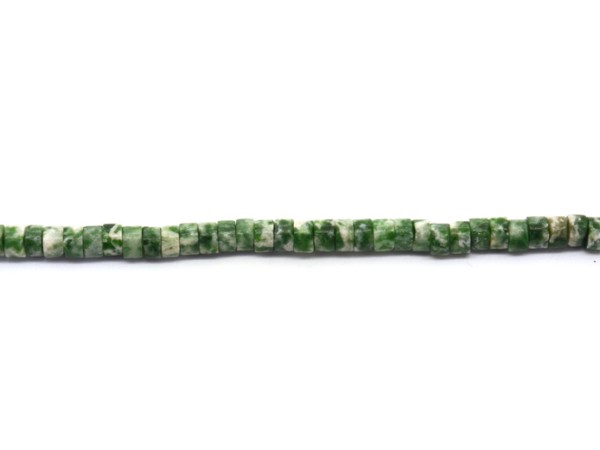 1 Strang Green-Spot-Jaspis, 4x2 mm, grün