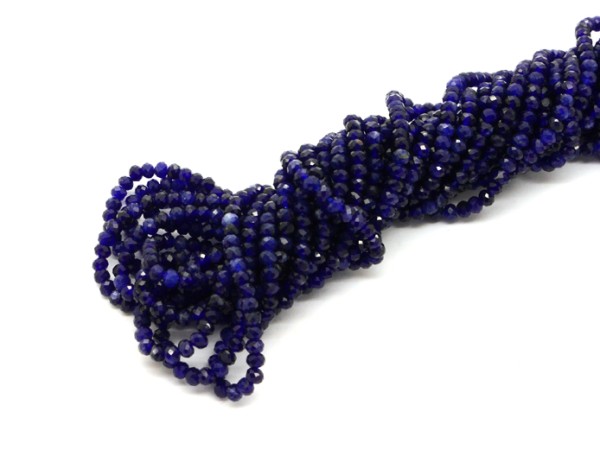 1 Strang Sodalith facettiert, 3 mm, dunkelblau