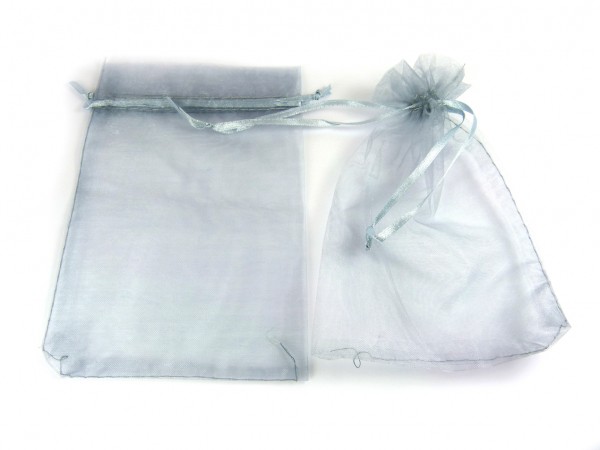 10 Schmuckbeutel Organza, silber
