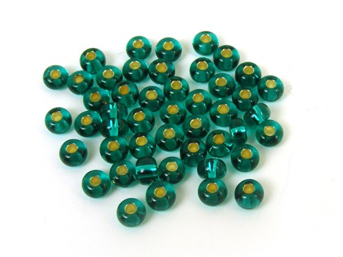 Roccailles, 4 mm, petrol mit Silbereinzug