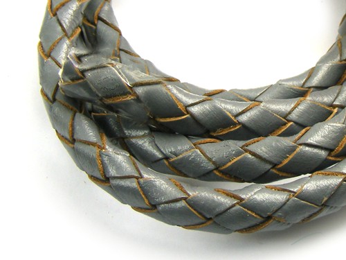 Lederband, 10 cm, 5 mm, grau