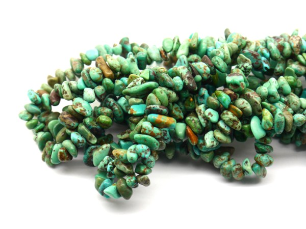1 Strang echter Türkis, Splitter, ~8 mm, türkis/braun