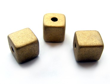 Keramik Würfel, 9 mm, gold