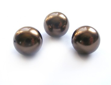 Muschelkernperlen, 14 mm, braun