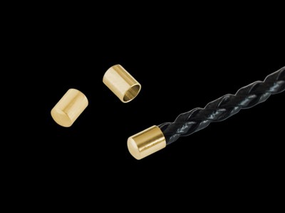 20 Abschlusshülsen für Lederb., 2x4 mm, goldfarben
