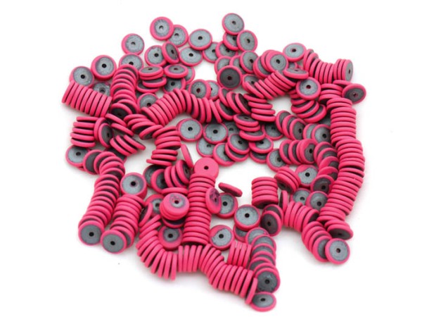 1 Strang Hämatit-Scheiben, 6 mm, pink