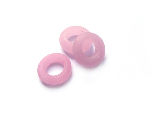 Glasring, ca. Ø 15 mm, rosa, matt