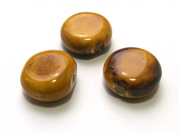 Keramik Scheibe, 14 mm, honig