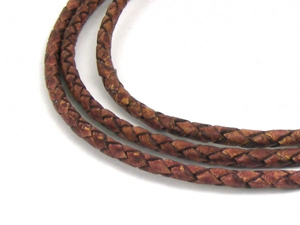 Lederband, 1 m, 3 mm, ziegelrot