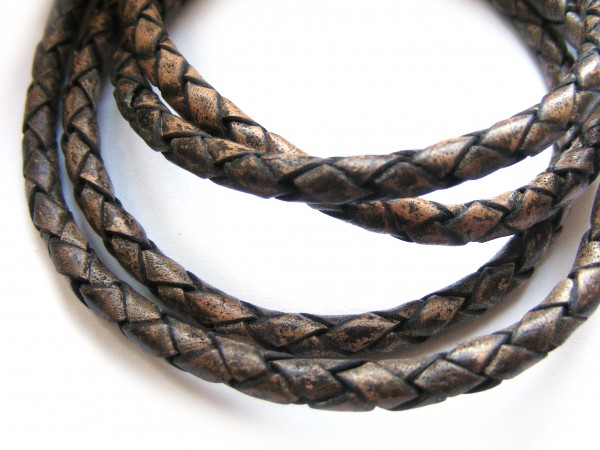 Lederband, 10 cm, 4 mm, graubraun