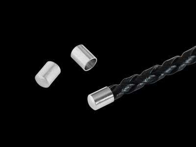 20 Abschlusshülsen für Lederb., 2x4 mm, platinfarben