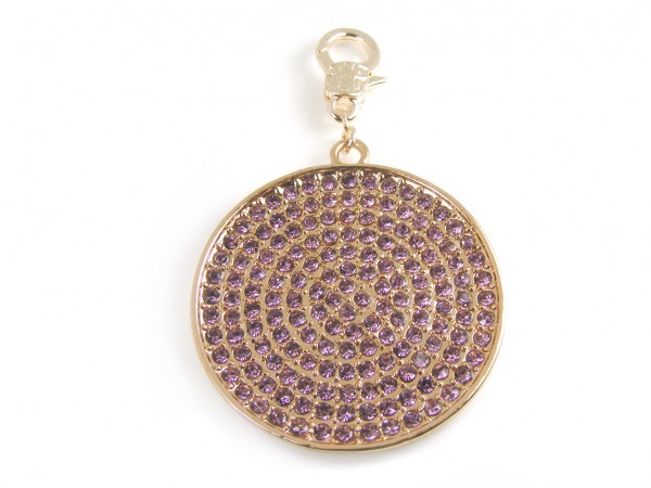 Anhänger, 48 mm, rosegold/lila