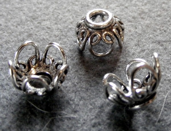 Perlkappe, versilbert