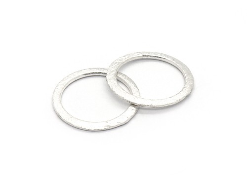 Ring, 18 mm, versilbert, matt gebürstet