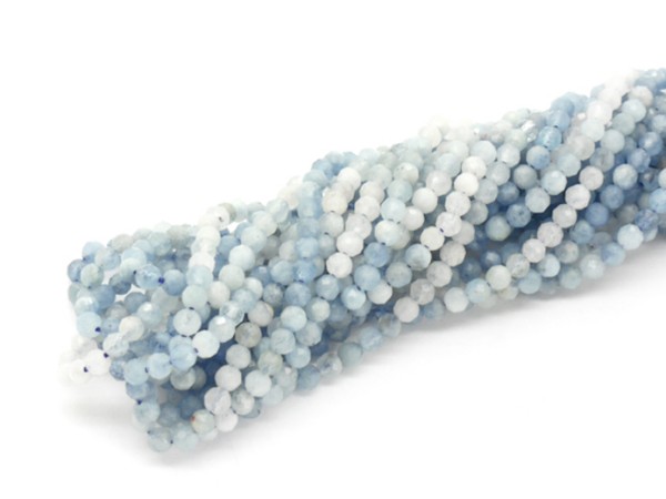 1 Strang Aquamarin, 3,5 mm, hellblau