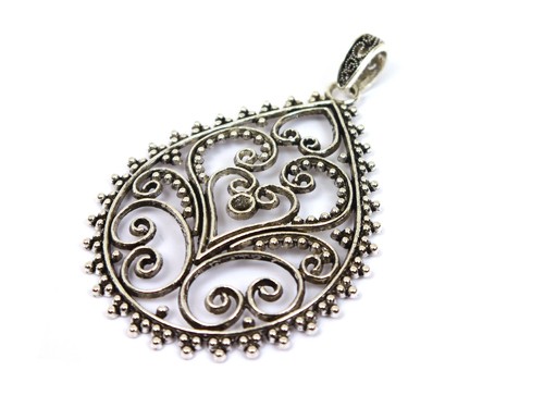 Anhänger Tropfen, 85 mm, geschwärzt