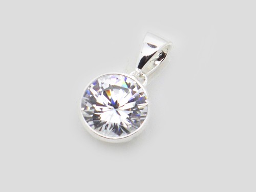 Anhänger mit Zirkon, 11 mm, 925 Silber