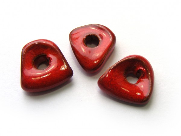 Keramik Nugget, 19 mm, rot
