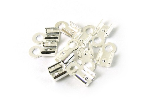 10 Endkappen für Lederb., 2-3 mm, versilbert