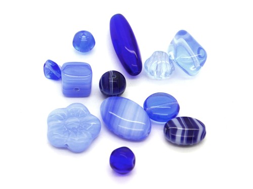 Perlen-Set, Glas, blau