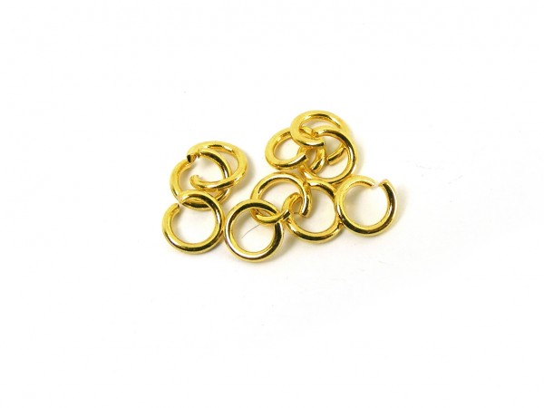 10 Binderinge, 6 mm, vergoldet