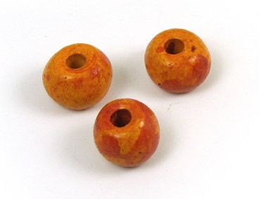 Keramik Kugel, 8 mm, orange-gesprenkelt
